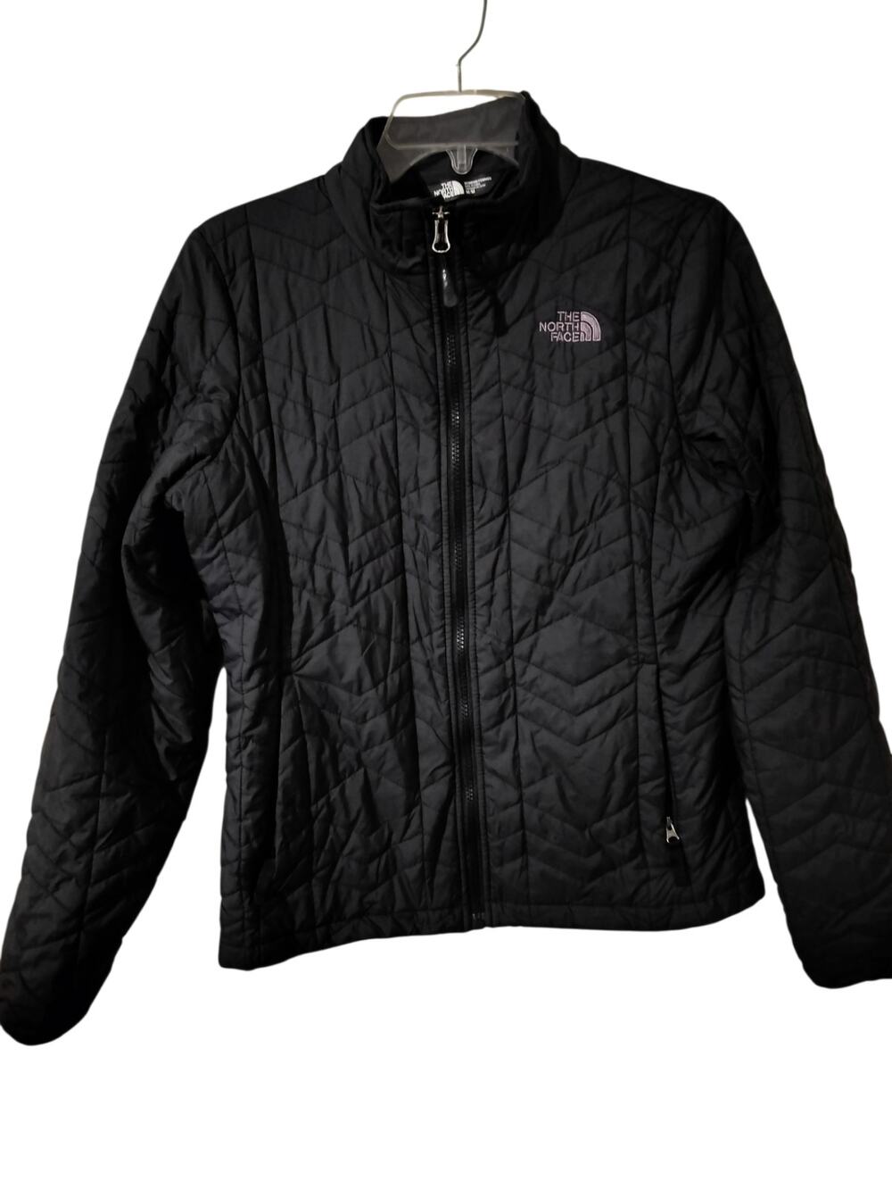 6002) The North Face Woman Black Bombay Light Puffer Full Zip Jacket Medium